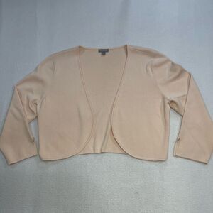 Ann Taylor Silk Blend Cropped Cardigan Bolero Blush Size L